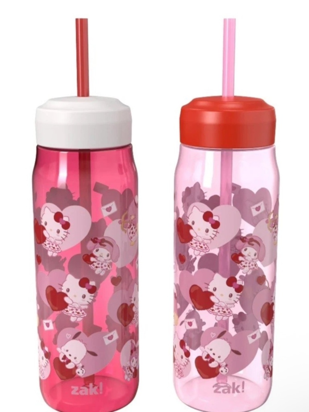 Kids Hello Kitty Pink Straw Bottle - Reusable Water Bottle